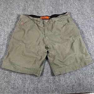 Jesse James Workwear Mens Size 40 Carpenter Shorts Green Duck Canvas Cotton